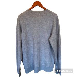 Merano Gray Merino Wool V-Neck Sweater Size XL